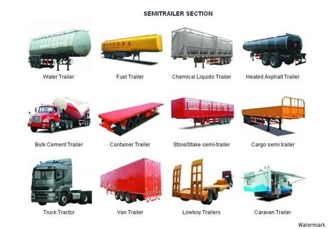 different kinds of tractor trailers